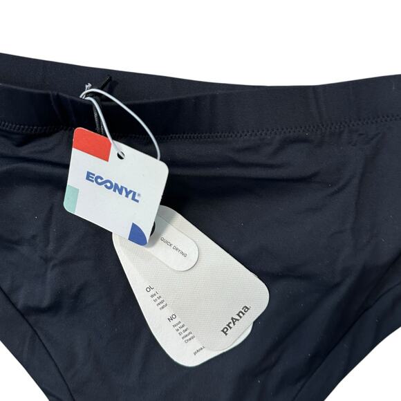 Prana Upswell Bottom 2 Piece Bikini Bottoms Black XL Lined Cheeky Low Rise NWT - Picture 4 of 6